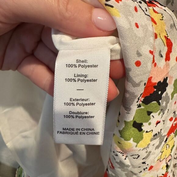 NWT Likely White Vibrant Floral Faux Wrap Sleeveless Ruffle Mini Dress - Size 8 - Picture 7 of 9